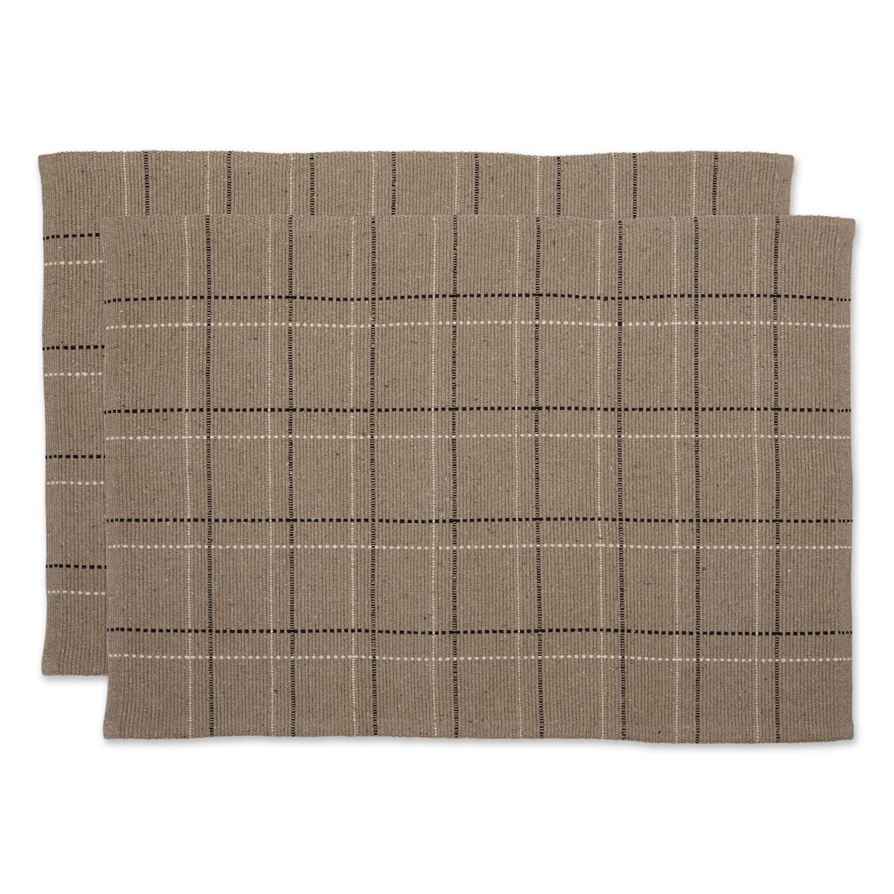 DII® Stone Variegated Plaid Recycled Yarn Rug Set, 2ft. x 3ft.
